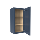 36 inch Wall Cabinet - 15W x 36H x 12D - Blue Shaker Cabinet - BUILDMYPLACE