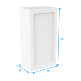 36 inch Wall Cabinet - 18W x 36H x 12D - Aria White Shaker - BUILDMYPLACE