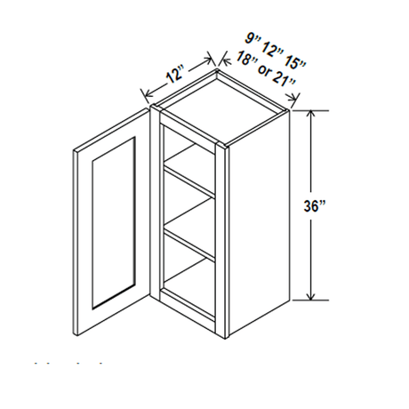 36 inch Wall Cabinet - 18W x 36H x 12D - Aspen White - BUILDMYPLACE