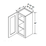 36 inch Wall Cabinet - 18W x 36H x 12D - Aspen White - RTA - BUILDMYPLACE