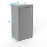 36 inch Wall Cabinet - 18W x 36H x 12D - Grey Shaker Cabinet - BUILDMYPLACE