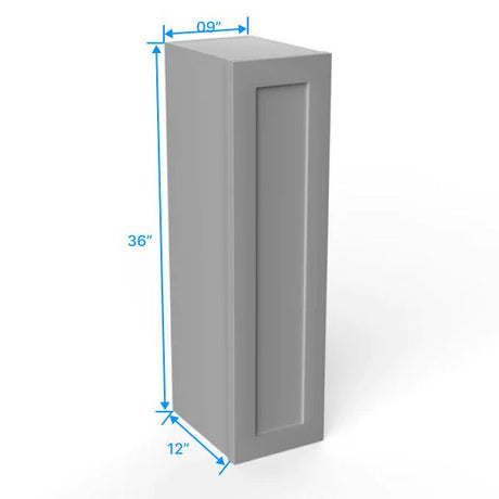 36 inch Wall Cabinet - 9W x 36H x 12D - Grey Shaker Cabinet - BUILDMYPLACE