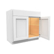 36 Inch Wide 2 Door Sink Base Vanity Cabinet - Luxor White Shaker - Ready To Assemble, 36"W x 34.5"H x 21"D - BUILDMYPLACE