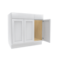 36 Inch Wide 3 Door Base Vanity Cabinet - Luxor White Shaker - Ready To Assemble, 36"W x 34.5"H x 21"D - BUILDMYPLACE