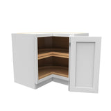 36 Inch Wide Accessible ADA - Lazy Susan Corner Base Cabinet - Luxor White Shaker - Ready To Assemble, 36"W x 32.5"H x 24"D - BUILDMYPLACE