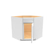 36 Inch Wide Diagonal Corner Sink Base Cabinet - Luxor White Shaker - Ready To Assemble, 36"W x 34.5"H x 24"D - BUILDMYPLACE