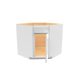 36 Inch Wide Diagonal Corner Sink Base Cabinet - Luxor White Shaker - Ready To Assemble, 36"W x 34.5"H x 24"D - BUILDMYPLACE