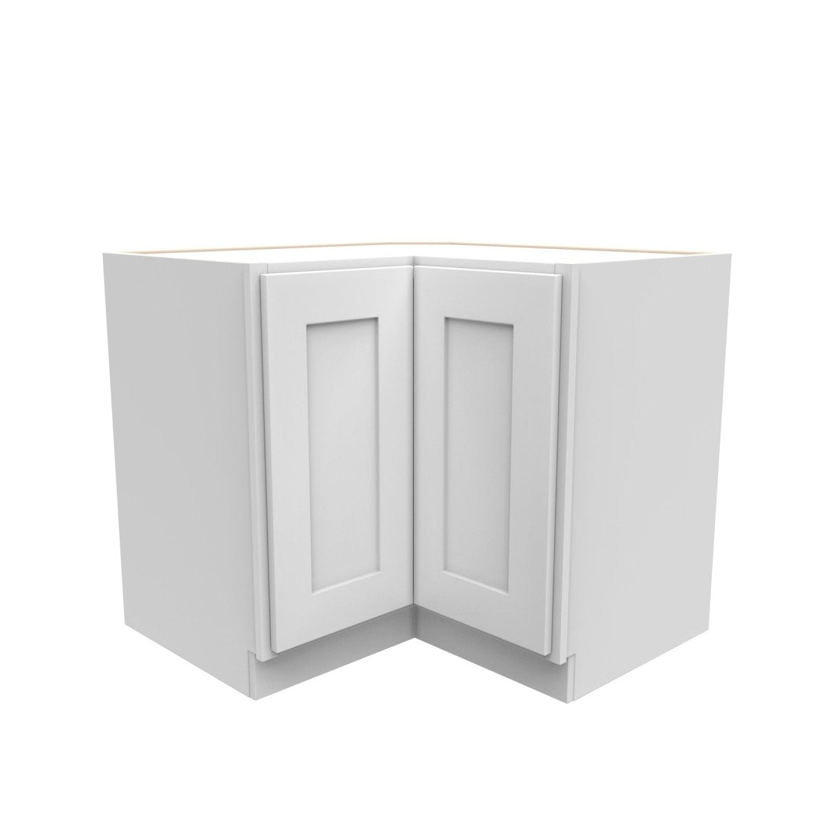 36 Inch Wide Lazy Susan Corner Base Cabinet - Luxor White Shaker - Ready To Assemble, 36"W x 34.5"H x 24"D - BUILDMYPLACE