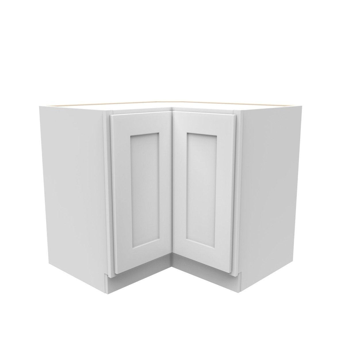 36 Inch Wide Lazy Susan Corner Base Cabinet - Luxor White Shaker - Ready To Assemble, 36"W x 34.5"H x 24"D - BUILDMYPLACE