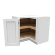 36 Inch Wide Lazy Susan Corner Base Cabinet - Luxor White Shaker - Ready To Assemble, 36"W x 34.5"H x 24"D - BUILDMYPLACE