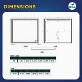 36 x 36 Inch LED Light Bathroom Vanity Mirror, Inner Window Style Lighted Vanity Mirror Includes Defogger Touch Switch Controls - BUILDMYPLACE