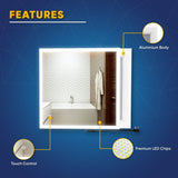 36" x 36" LED Bathroom Lighted Mirror & Defogger On/Off Touch Switch and CCT Changeable with Remembrance, Window Style - BUILDMYPLACE