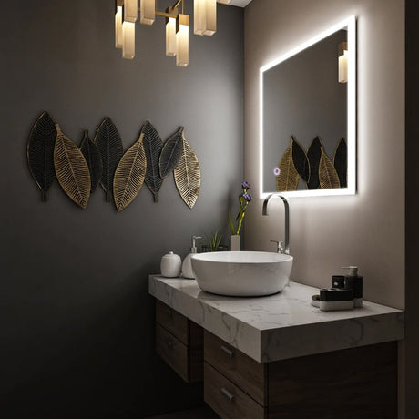 36" x 36" LED Bathroom Lighted Mirror & Defogger On/Off Touch Switch and CCT Changeable with Remembrance, Window Style - BUILDMYPLACE