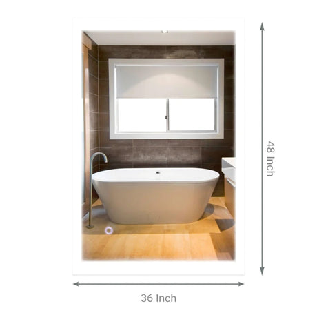 36" x 48" LED Bathroom Lighted Mirror & Defogger On/Off Touch Switch and CCT Changeable with Remembrance, Window Style - BUILDMYPLACE