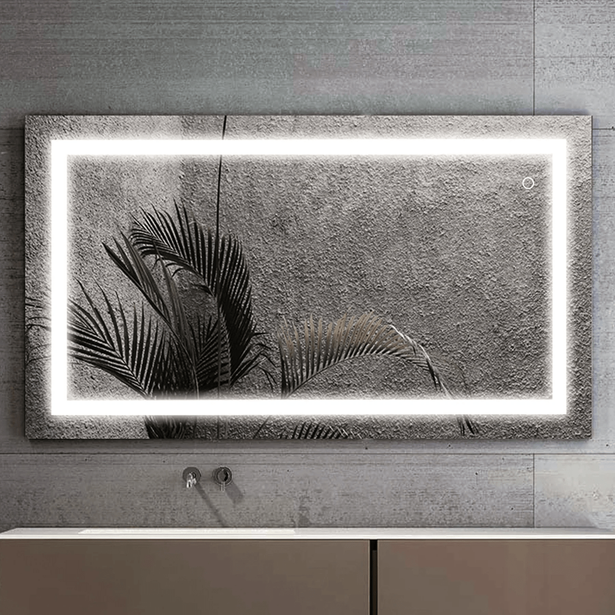 36" x 48" LED Bathroom Lighted Mirror & Defogger On/Off Touch Switch & CCT Changeable with Remembrance, Inner Window Style - BUILDMYPLACE