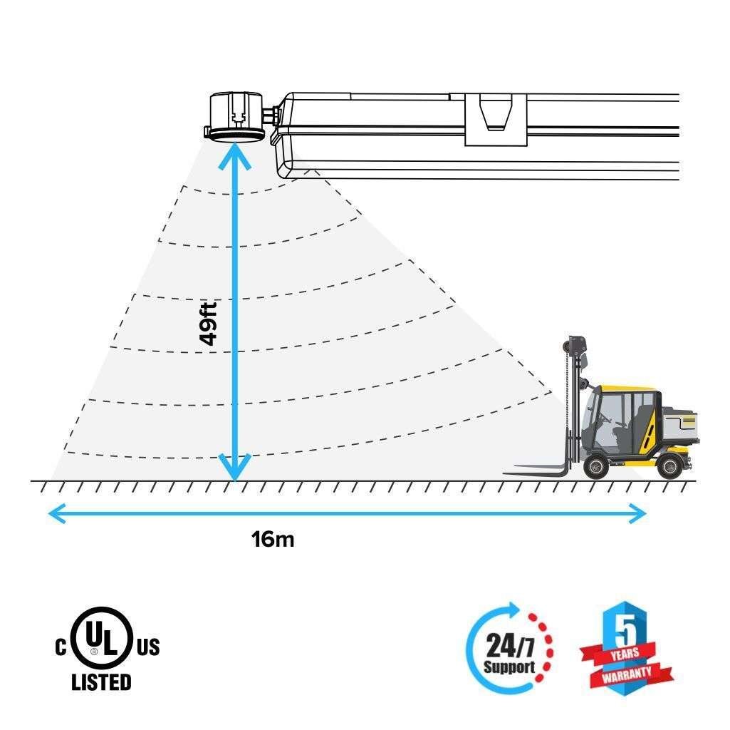 360° 3 Step Dimming Motion & Daylight Sensor for Linear High bay - 49ft max height - Frosted - BUILDMYPLACE