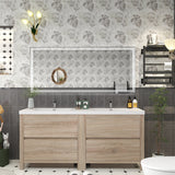Louis 72 In. Freestanding Double Sink Bathroom Vanity Cabinet with Acrylic Sink Top & Soft Closing Drawers