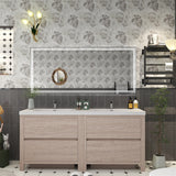 Louis 72 In. Freestanding Double Sink Bathroom Vanity Cabinet with Acrylic Sink Top & Soft Closing Drawers