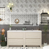 Louis 72 In. Freestanding Double Sink Bathroom Vanity Cabinet with Acrylic Sink Top & Soft Closing Drawers