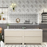 Louis 84 In. Freestanding Double Sink Bathroom Vanity Cabinet with Acrylic Sink Top & Soft Closing Drawers