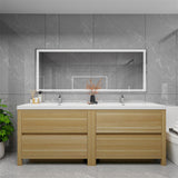 Louis 84 In. Freestanding Double Sink Bathroom Vanity Cabinet with Acrylic Sink Top & Soft Closing Drawers
