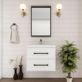 Victoria 24 In. Floating Single Sink Bathroom Vanity with Acrylic Sink Top  & Soft Closing Drawers