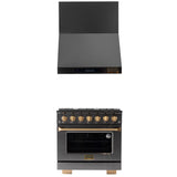 KUCHT Gemstone Professional 36 in. 5.2 cu. ft. Propane Gas Range with Sealed Burners and Convection Oven in Titanium Stainless Steel