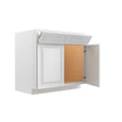 36"W, 2 Door Park Avenue White Ready to Assemble - Sink Base Cabinet, Tilt - Out Tray - BUILDMYPLACE