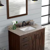 Siena Quartz Rectangular Bathroom Vanity Top with White Undermount Sink