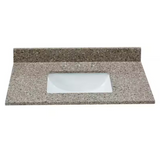 Siena Quartz Rectangular Bathroom Vanity Top with White Undermount Sink