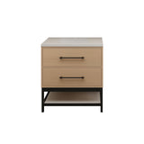Victoria 30 In. Freestanding Single Sink Bathroom Vanity with Acrylic Sink Top  & Soft Closing Drawers & Open Shelf Storage