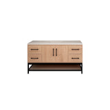 Victoria 60 In. Freestanding Single Sink Bathroom Vanity with Acrylic Sink Top, Open Shelf Storage & Soft Closing Doors & Drawers
