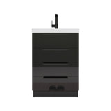 Carla 24 In. Freestanding Single Sink Bathroom Vanity with Acrylic Top