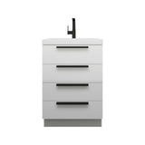 Carla 24 In. Freestanding Single Sink Bathroom Vanity with Acrylic Top