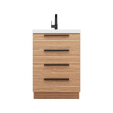Carla 24 In. Freestanding Single Sink Bathroom Vanity with Acrylic Top