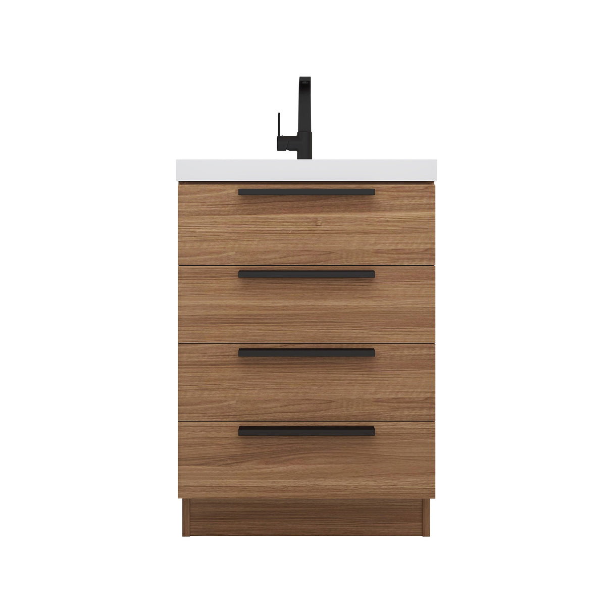 Carla 24 In. Freestanding Single Sink Bathroom Vanity with Acrylic Top