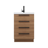 Carla 24 In. Freestanding Single Sink Bathroom Vanity with Acrylic Top