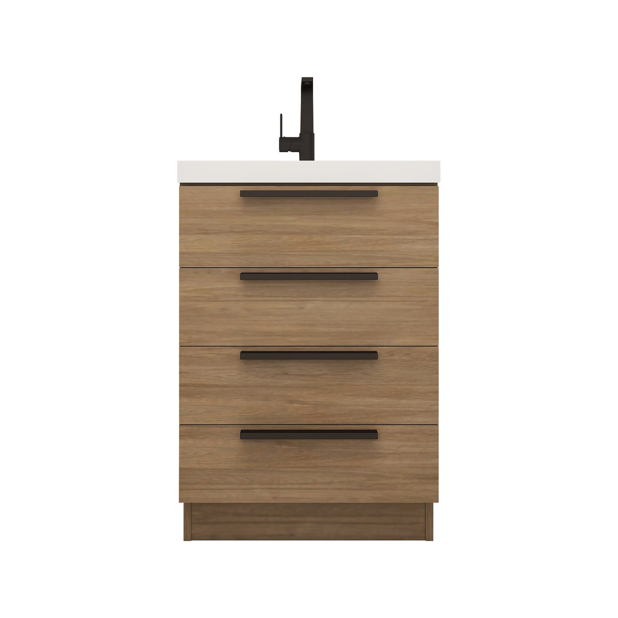 Carla 24 In. Freestanding Single Sink Bathroom Vanity with Acrylic Top