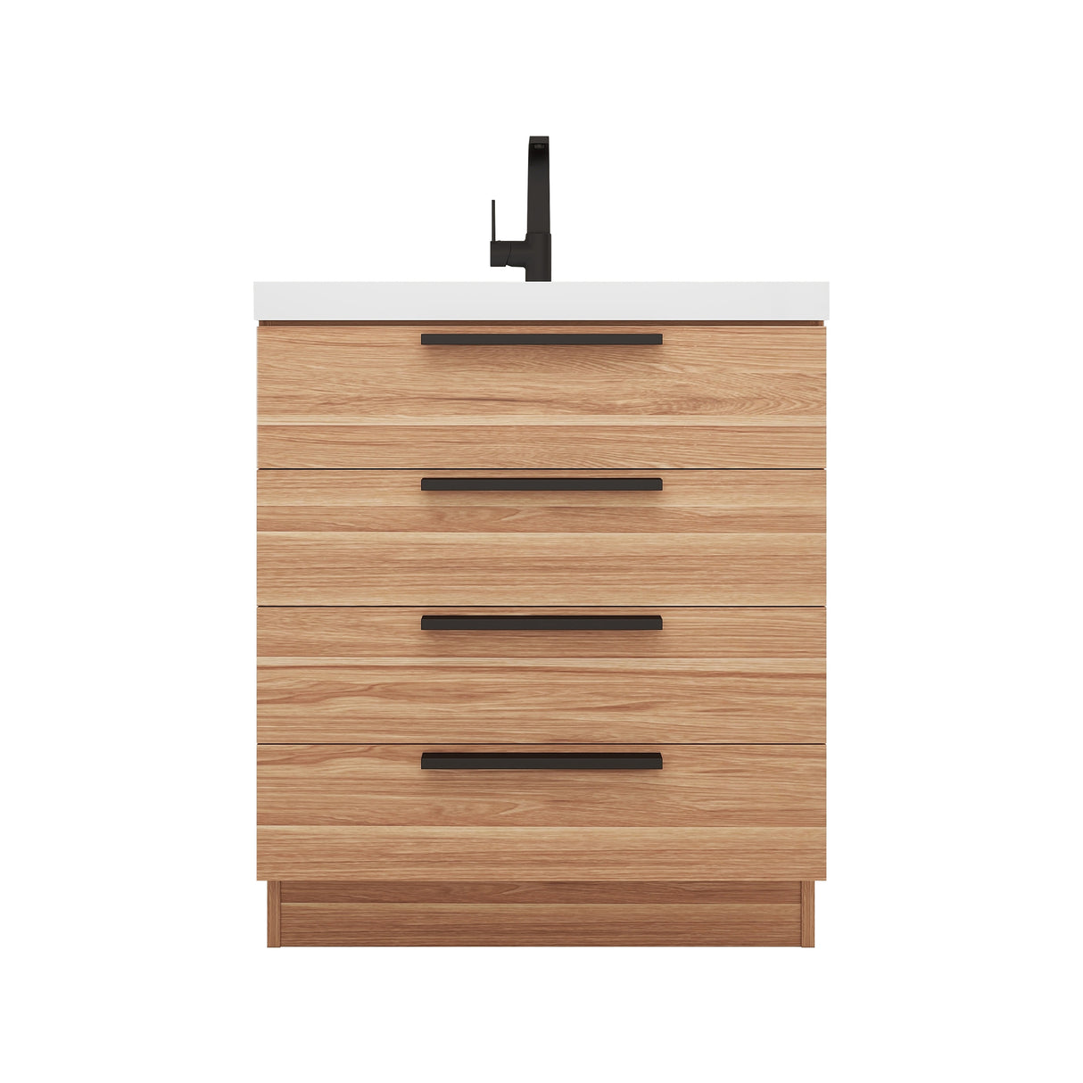 Carla 30 In. Freestanding Single Sink Bathroom Vanity with Acrylic Top