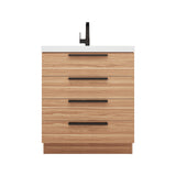 Carla 30 In. Freestanding Single Sink Bathroom Vanity with Acrylic Top