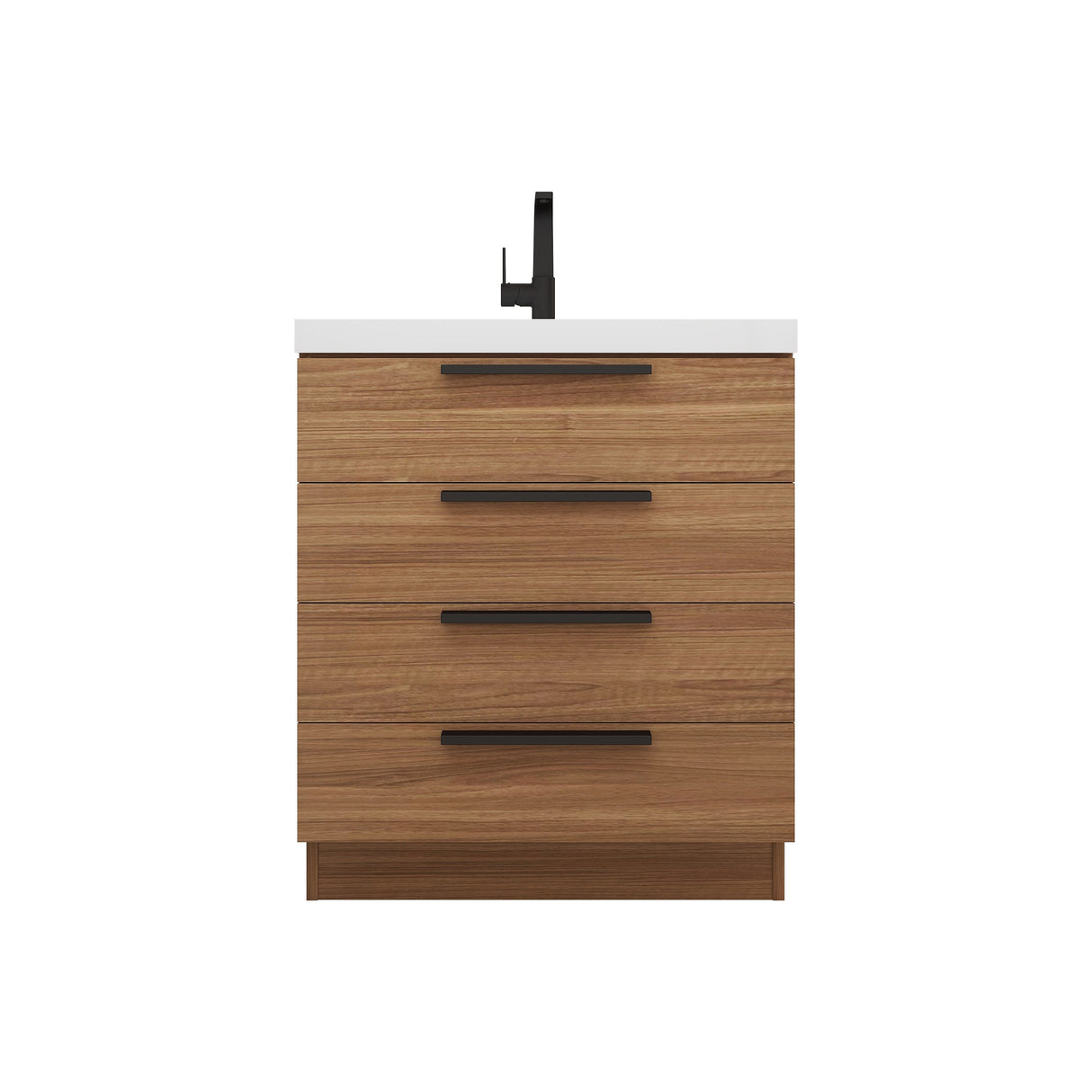 Carla 30 In. Freestanding Single Sink Bathroom Vanity with Acrylic Top