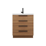 Carla 30 In. Freestanding Single Sink Bathroom Vanity with Acrylic Top