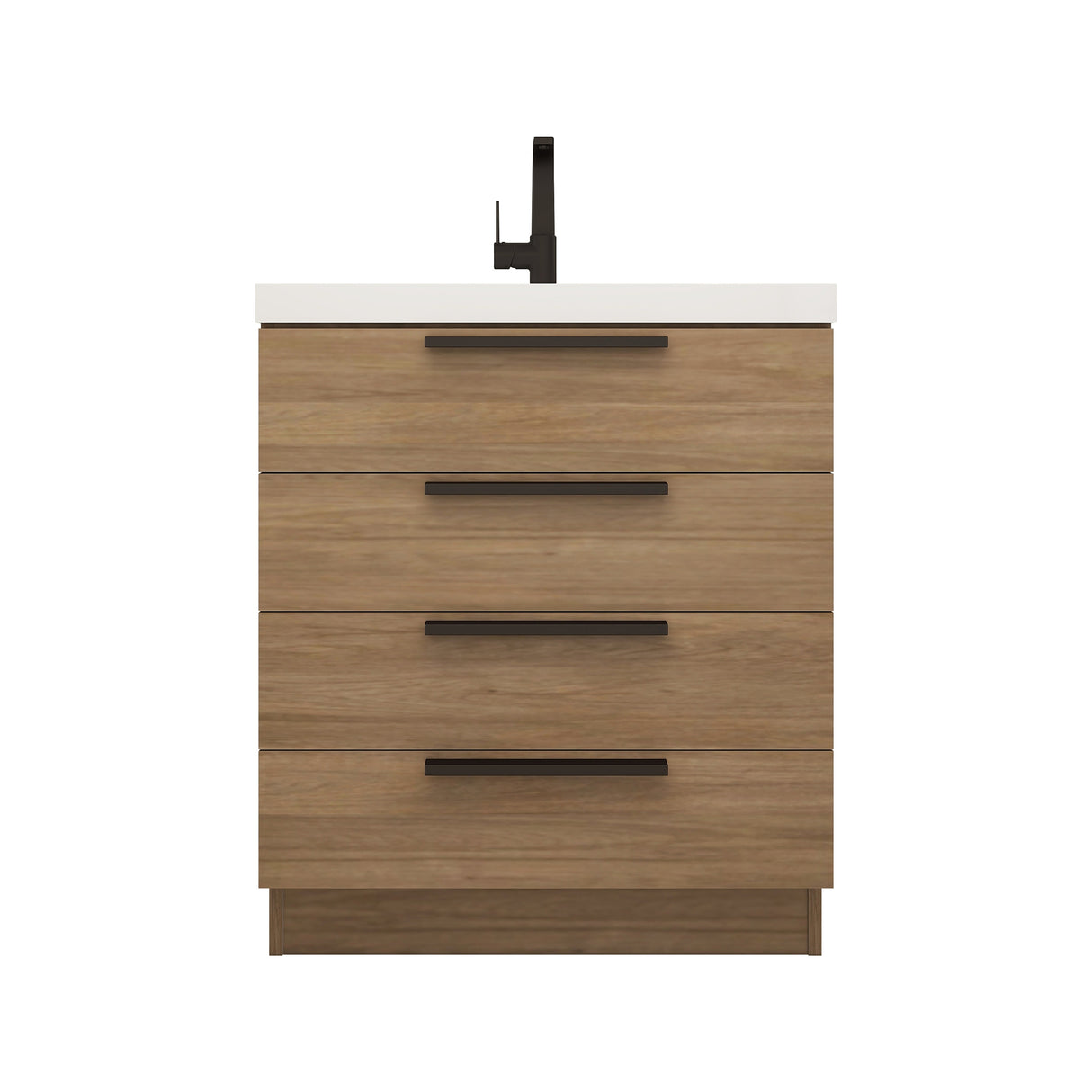 Carla 30 In. Freestanding Single Sink Bathroom Vanity with Acrylic Top