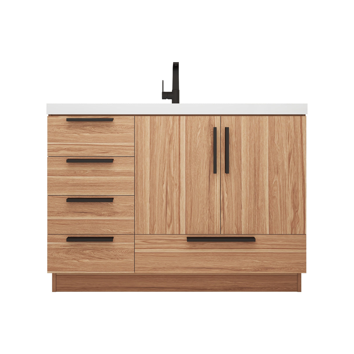 Carla 48 In. Freestanding Single Sink Bathroom Vanity with Acrylic Top