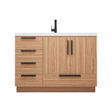 Carla 48 In. Freestanding Single Sink Bathroom Vanity with Acrylic Top
