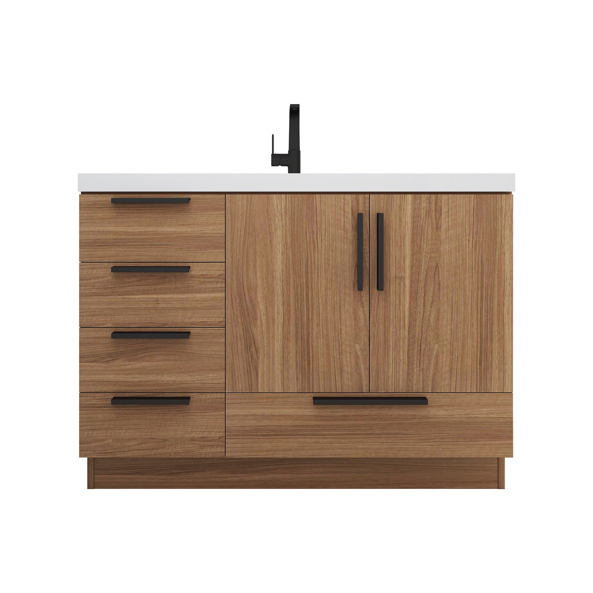 Carla 48 In. Freestanding Single Sink Bathroom Vanity with Acrylic Top