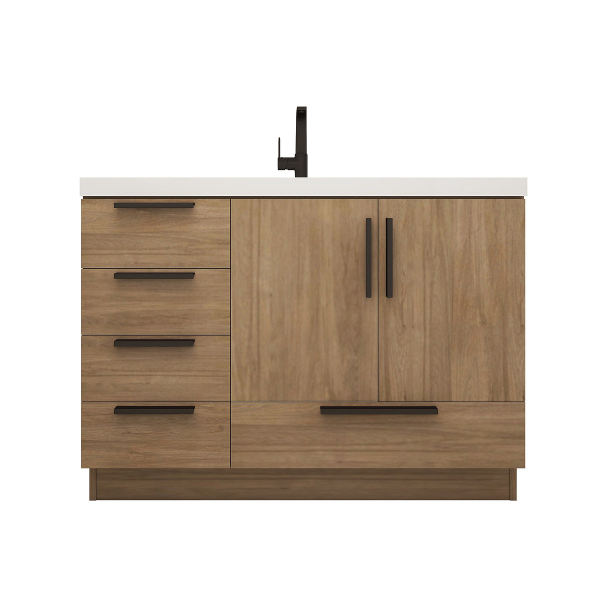 Carla 48 In. Freestanding Single Sink Bathroom Vanity with Acrylic Top