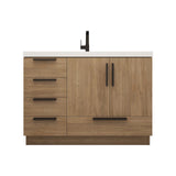 Carla 48 In. Freestanding Single Sink Bathroom Vanity with Acrylic Top