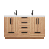 Carla 60 In. Freestanding Double Sink Bathroom Vanity with Acrylic Top