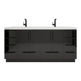 Carla 72 In. Freestanding Double Sink Bathroom Vanity with Acrylic Top